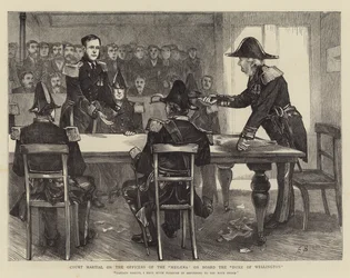 Kriegsgericht über die Offiziere der Megaera an Bord der Duke of Wellington